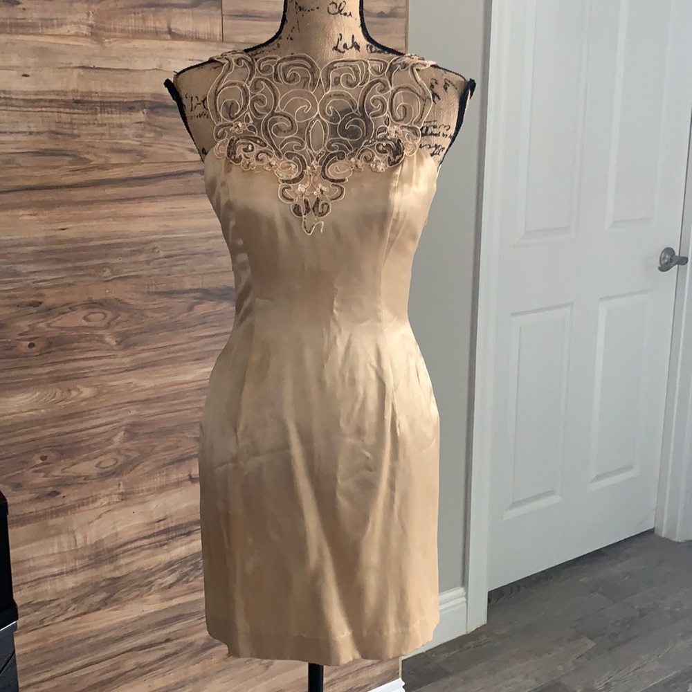 Jessica McClintock | Dresses | Jessica Mcclintock Gold Cocktail Dress |  Poshmark
